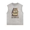 Frayed Edge Playful Cartoon Graphic Tank