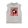 Frayed Edge Playful Cartoon Graphic Tank