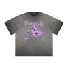 Thick Faded Butterfly Graphic T Shirt