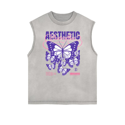 Frayed Edge Butterfly Graphic Tank