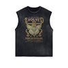 Distressed Sleeveless Butterfly Pattern Tee