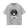 Stone Wash Butterfly Pattern T Shirt