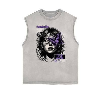 Frayed Edge Butterfly Graphic Tank