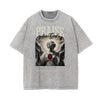 Stone Wash Fallen Angel Pattern T Shirt