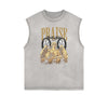 Distressed Sleeveless Fallen Angel Pattern Tee