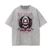 Stone Wash Fallen Angel Pattern T Shirt