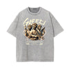 Stone Wash Fallen Angel Pattern T Shirt