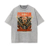 Stone Wash Fallen Angel Pattern T Shirt