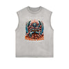 Distressed Sleeveless Fallen Angel Pattern Tee