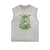 Distressed Sleeveless Floral Pattern Tee