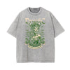 Stone Wash Floral Pattern T Shirt