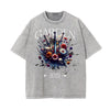 Stone Wash Floral Pattern T Shirt