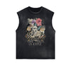 Frayed Edge Floral Graphic Tank Top