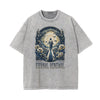 Stone Wash Floral Pattern T Shirt