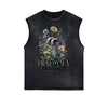 Frayed Edge Floral Graphic Tank Top