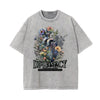 Stone Wash Floral Pattern T Shirt