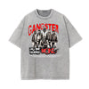 Washed Gangster Style Graphic Cotton Tee