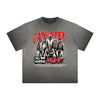 Vintage Frayed Gangster Style Pattern Tee