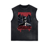 Frayed Edge Gangster Style Graphic Tank Top