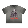 Vintage Frayed Gangster Style Pattern Tee