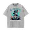 Washed Gangster Style Graphic Cotton Tee