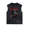 Frayed Edge Gangster Style Graphic Tank Top