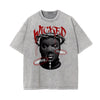 Washed Gangster Style Graphic Cotton Tee