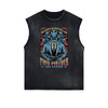 Frayed Edge Gangster Style Graphic Tank Top