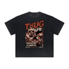 Thick Faded Gangster Style Graphic T Shirt