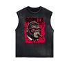 Frayed Edge Gangster Style Graphic Tank Top