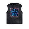 Frayed Edge Gangster Style Graphic Tank Top