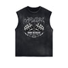 Frayed Edge Gangster Style Graphic Tank Top