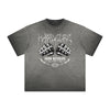 Vintage Frayed Gangster Style Pattern Tee