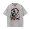 Washed Gangster Style Graphic Cotton Tee