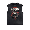 Frayed Edge Gangster Style Graphic Tank Top