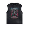 Frayed Edge Gangster Style Graphic Tank Top