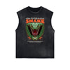 Frayed Edge Gangster Style Graphic Tank Top