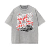 Stone Wash Graffiti Pattern T Shirt