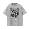 Stone Wash Graffiti Pattern T Shirt