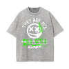 Stone Wash Graffiti Pattern T Shirt