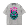 Stone Wash Graffiti Pattern T Shirt