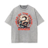 Stone Wash Chinese Zodiac Pattern T Shirt