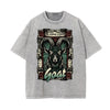 Stone Wash Chinese Zodiac Pattern T Shirt