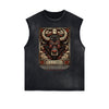 Frayed Edge Chinese Zodiac Graphic Tank Top