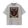 Stone Wash Chinese Zodiac Pattern T Shirt