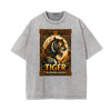 Stone Wash Chinese Zodiac Pattern T Shirt