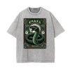 Stone Wash Chinese Zodiac Pattern T Shirt