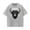 Stone Wash Chinese Zodiac Pattern T Shirt