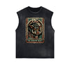 Frayed Edge Chinese Zodiac Graphic Tank Top