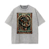 Stone Wash Chinese Zodiac Pattern T Shirt